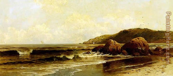 Breaking Surf painting - Alfred Thompson Bricher Breaking Surf art painting
